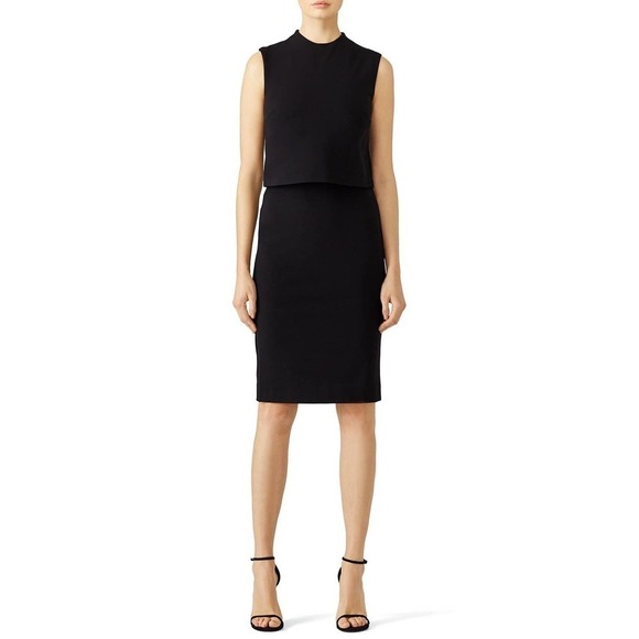 Diane Von Furstenberg 'TALI' POPOVER BODICE BLACK DRESS Size 2 - Picture 1 of 10